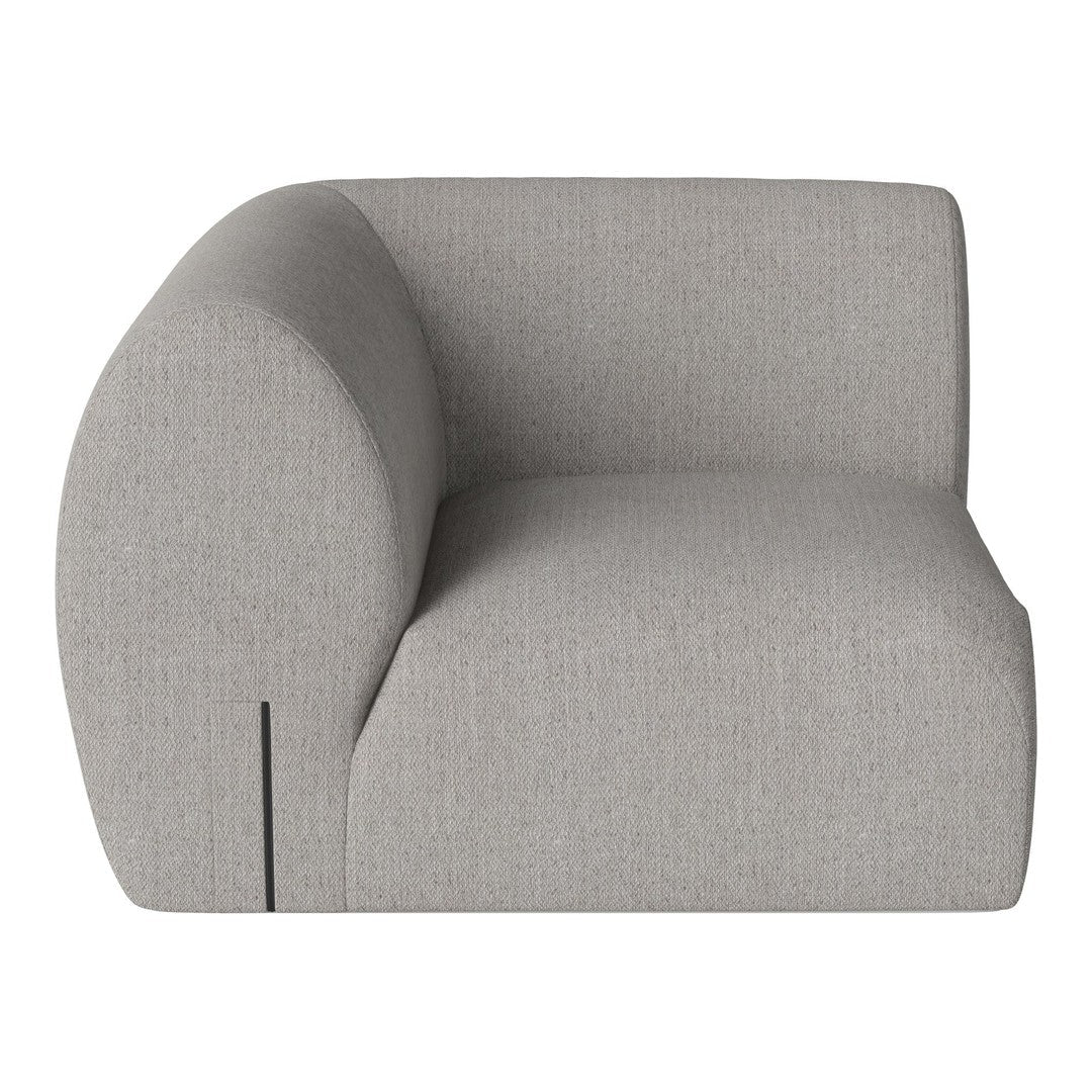 Sleek gray upholstered accent chair with smooth curves and subtle textured patterns, perfect for modern interiors.