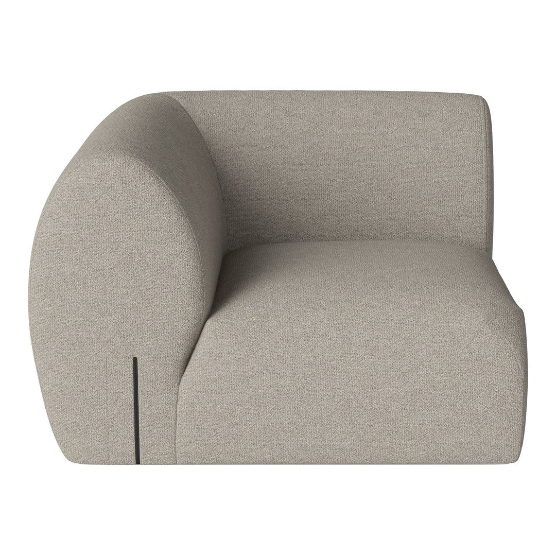 Light gray upholstered chair with a smooth, rounded shape and minimalistic design, perfect for modern decor.