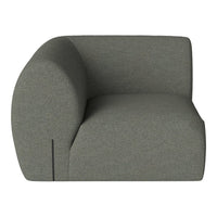 Modern gray upholstered sofa with curved design and subtle texture, adding elegance to any space.
