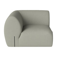 Light grey modern sofa with a minimalist curved design and smooth fabric texture. Perfect for contemporary interiors.