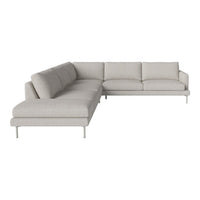 Light gray sectional sofa with a smooth fabric texture and simple, modern design. Perfect for contemporary living rooms.