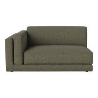 Olive green sectional sofa with subtle textured pattern, perfect for modern interiors.