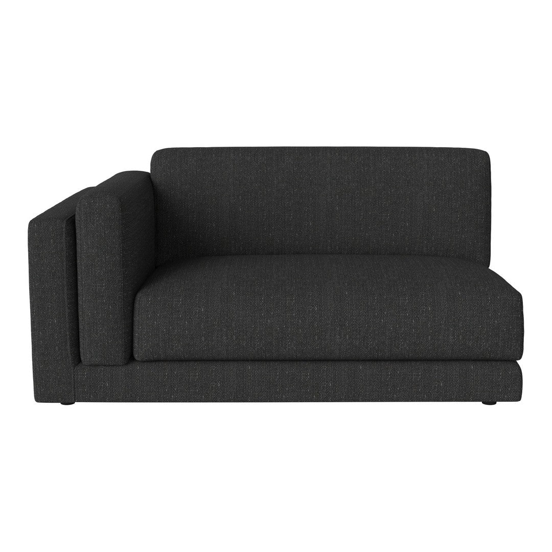 Modern dark gray couch in a simple, textured pattern for contemporary living spaces.