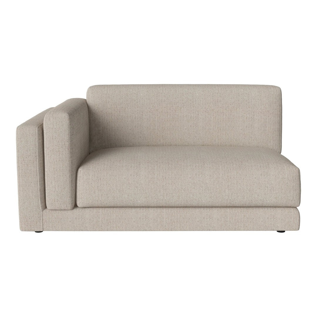 Light beige sofa with a minimalist design and subtle textured pattern, perfect for modern living spaces.