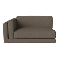 Brown textured fabric corner sofa with a minimalistic design. Perfect for modern living spaces.