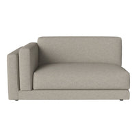 Light gray, textured upholstery on a modern sectional sofa. Simple, clean lines with a minimalist design.