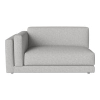 Light gray sectional sofa with sleek lines and a modern design, perfect for contemporary living spaces.