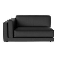 Modern black single-arm sofa with a smooth, minimalist design and clean lines, perfect for contemporary living spaces.