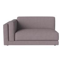 Gray upholstered chaise lounge with a solid, modern design and clean lines. Perfect for contemporary interiors.