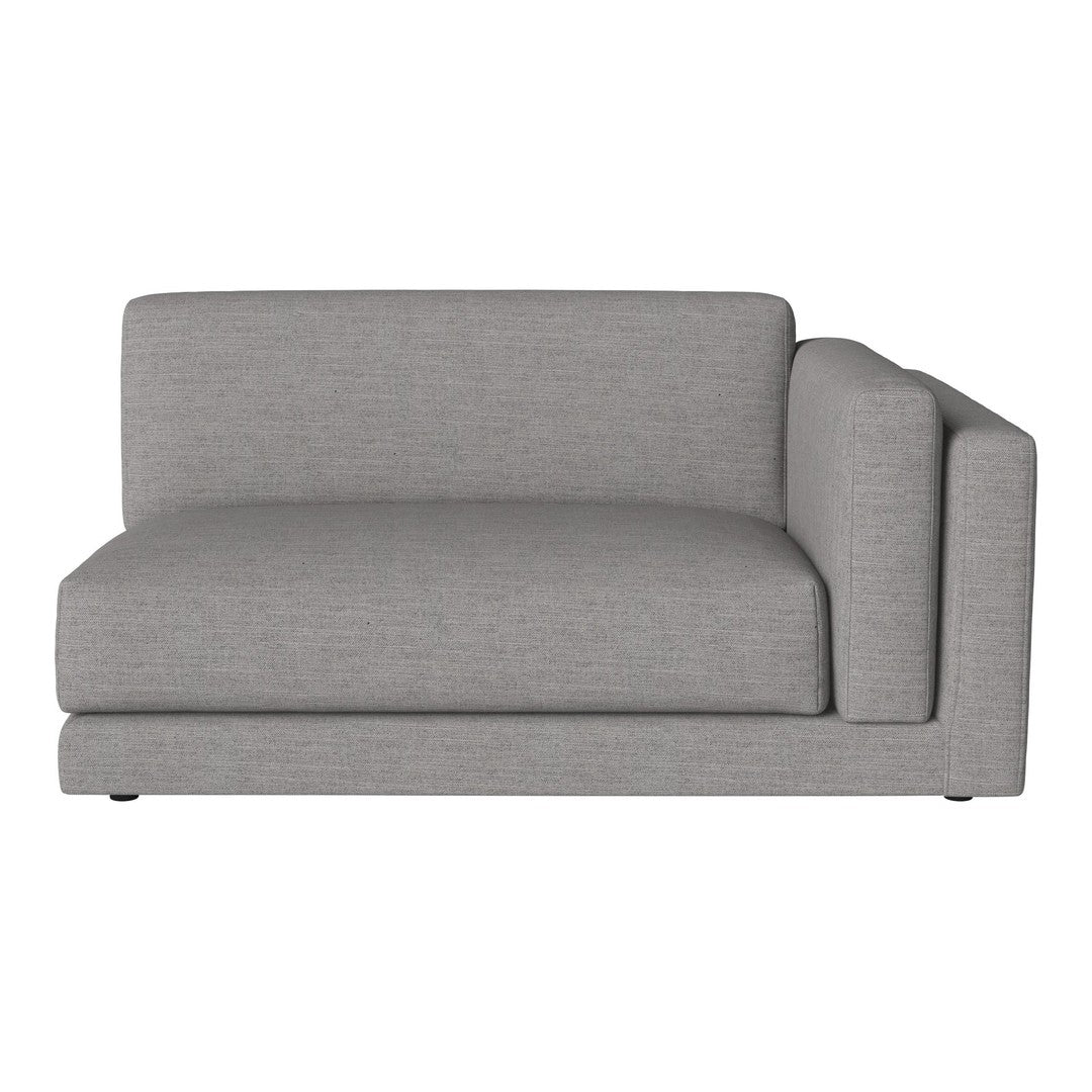 Gray corner sofa with a smooth, textured fabric and minimalist design, perfect for modern decor.