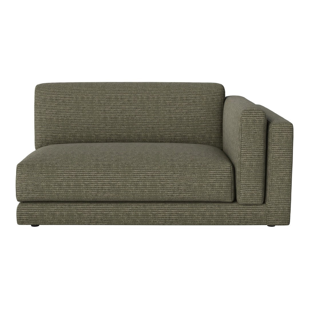 Textured olive green sofa with a minimalist design, featuring a subtle pattern for added elegance. Perfect for modern decor.