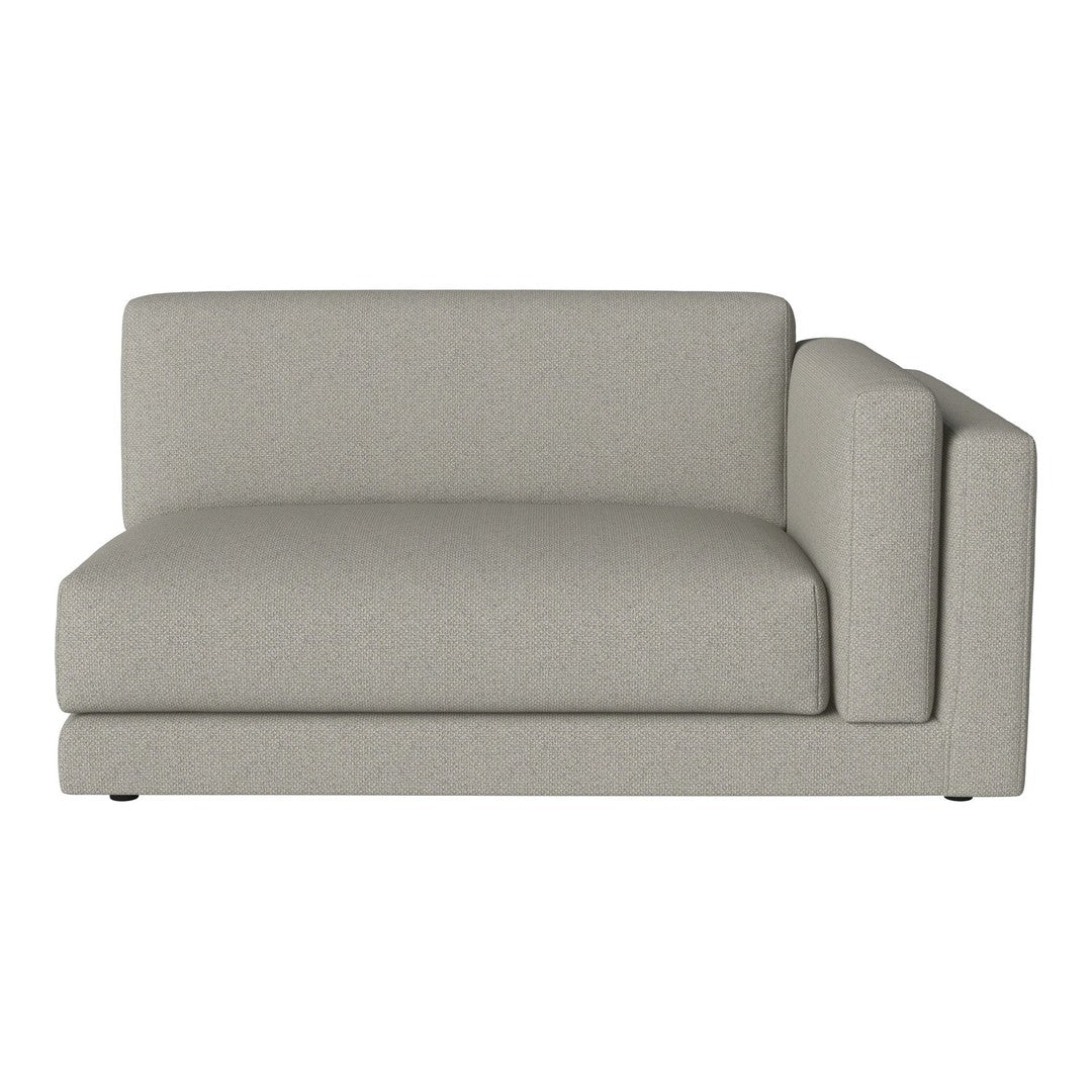 Light gray contemporary sofa with a simple, textured pattern and sleek design, perfect for modern living spaces.
