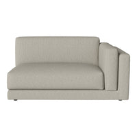 Light beige sectional sofa with a textured weave pattern and clean, modern lines. Ideal for contemporary decor.