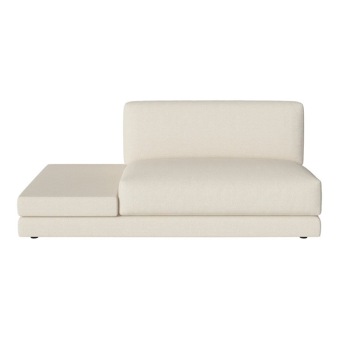 Cream-colored modern sectional sofa with a smooth, minimalistic design. Perfect for contemporary living spaces.
