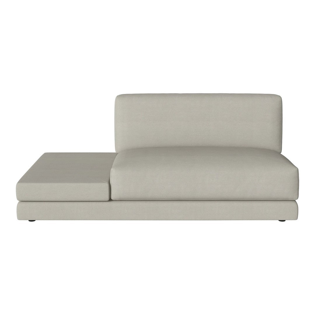 Light gray contemporary sofa with clean lines and minimalistic design. Perfect for modern living spaces.