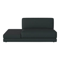 Modern dark gray sectional sofa with a sleek, minimalist design. Perfect for stylish, contemporary living spaces.