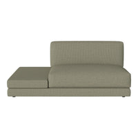 Textured olive green chaise lounge with a modern design, perfect for contemporary living spaces.
