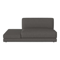 Modern gray sofa with a sleek design and minimalist style; perfect for contemporary living spaces.