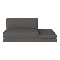 Charcoal gray sectional sofa with a sleek, minimalist design and a textured fabric for a modern touch.
