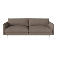 Modern brown sofa with a minimalist design; soft fabric and smooth lines, perfect for contemporary interiors.