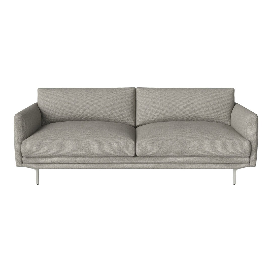 Light gray modern sofa with smooth upholstery and clean lines, perfect for contemporary living spaces.