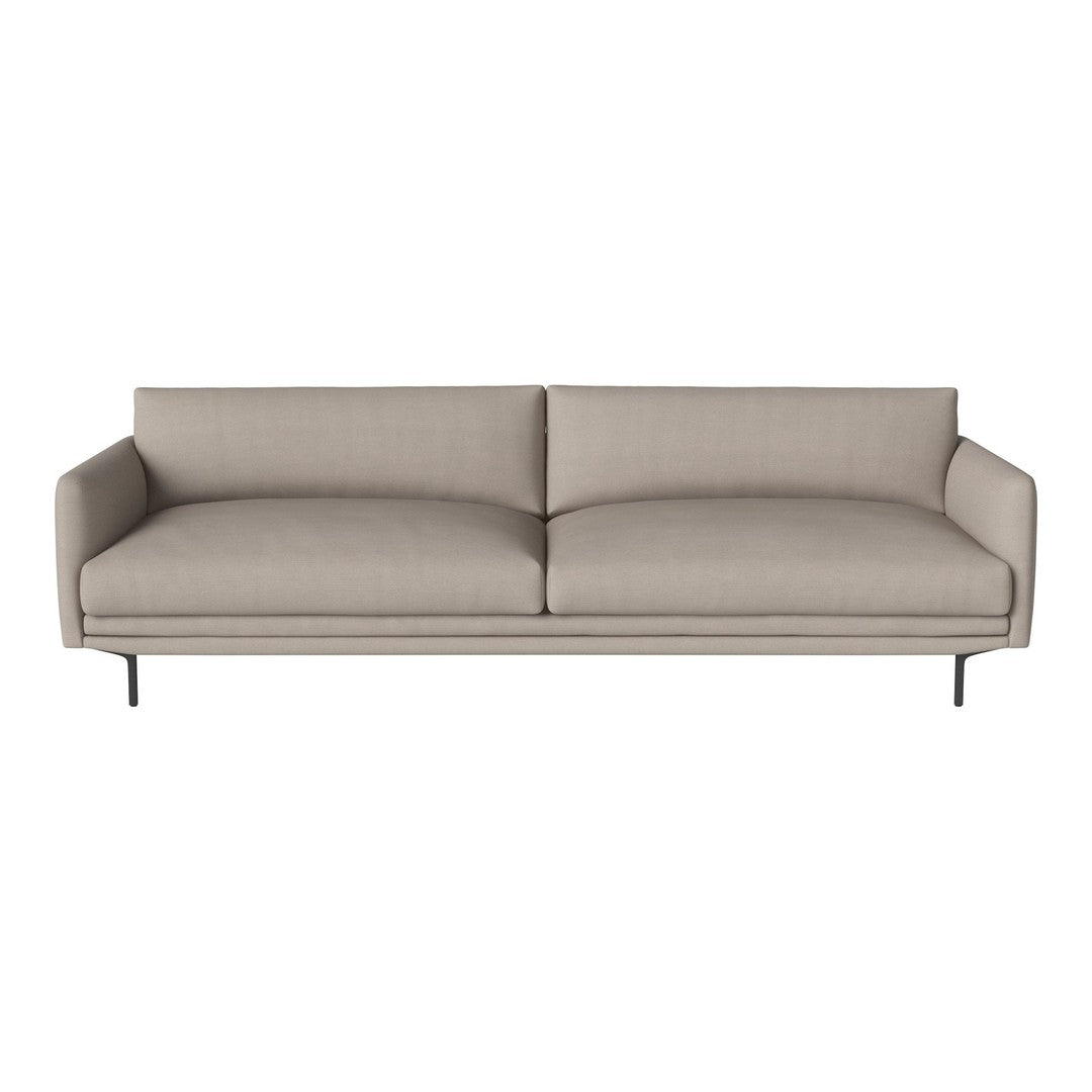 Modern beige sofa with a minimalist design and smooth, textured fabric upholstery. Perfect for any contemporary living space.