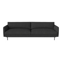 Modern gray sofa with a clean design and minimalistic style, featuring a smooth texture and no distinct patterns.