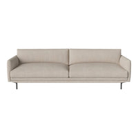 Light beige modern sofa with smooth, textured fabric and minimalist design, perfect for contemporary interiors.