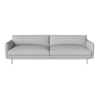 Light gray sofa with a minimalist design and smooth, textured fabric. Perfect for modern interiors.