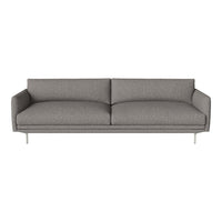 Gray upholstered sofa with a clean, modern design and smooth, minimalist lines. Perfect for contemporary interiors.