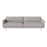 Light gray modern sofa with a minimalist design and smooth fabric upholstery. Perfect for contemporary interiors.