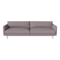 Modern gray sofa with sleek lines and smooth fabric, featuring a minimalist design and understated elegance.