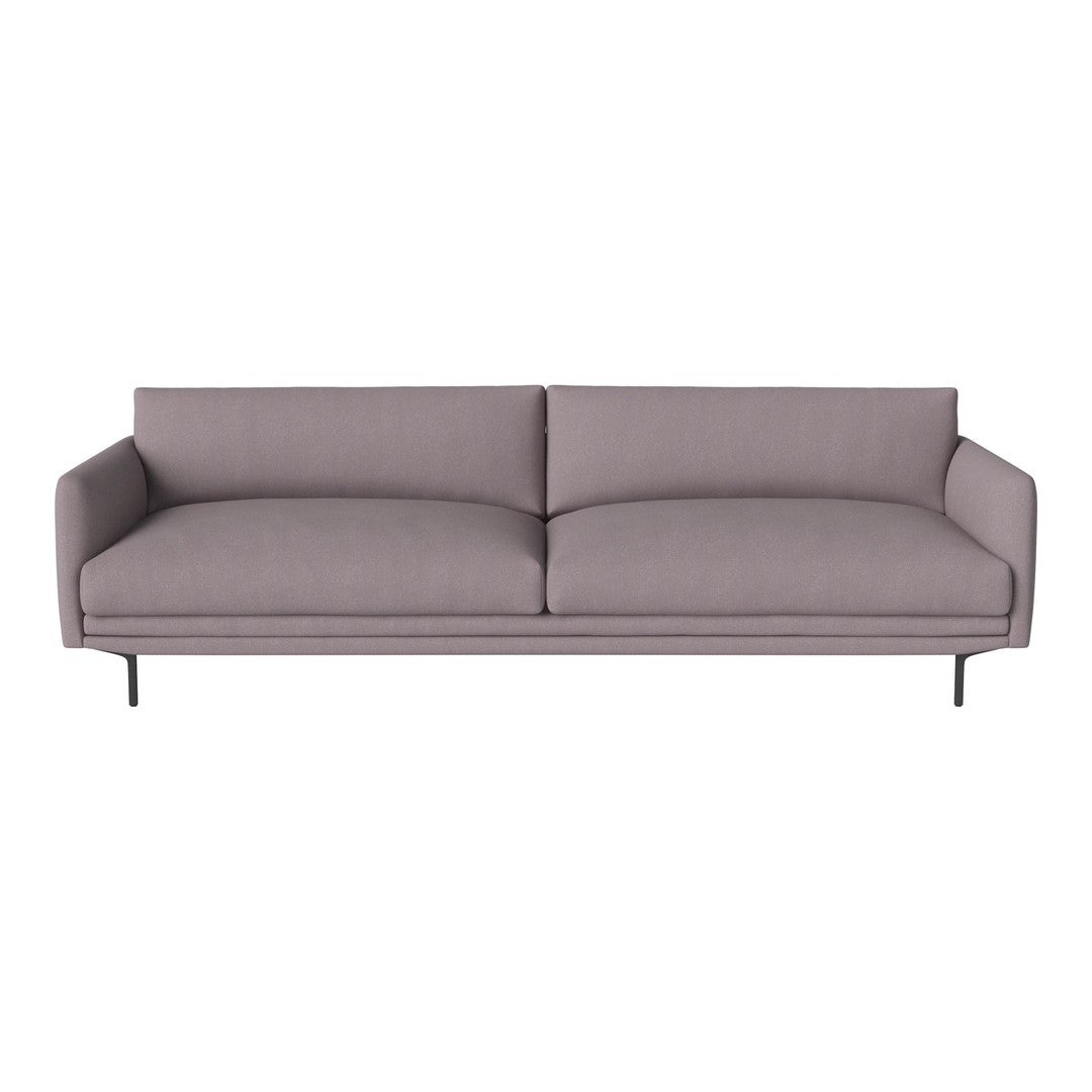 Modern light gray sofa with a sleek, minimalist design and soft, smooth upholstery. Perfect for contemporary decor.