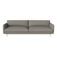 Gray fabric sofa with a sleek design and smooth, minimalist lines. Perfect for modern living spaces.