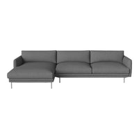 Modern gray sectional sofa with smooth, minimalist design and subtle texture. Ideal for contemporary living spaces.
