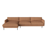 Rust-colored sectional sofa with a textured fabric and modern design. Perfect for contemporary living spaces.