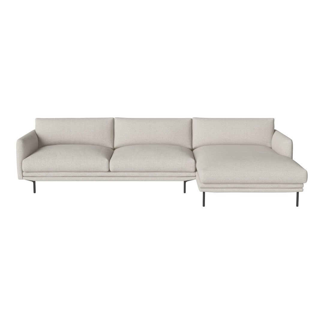 Light beige sectional sofa with sleek design and subtle texture. Perfect for modern living spaces.