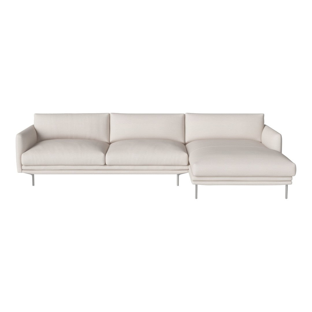 Modern off-white sectional sofa with clean lines and minimalist design, perfect for contemporary interiors.