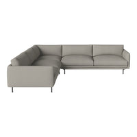 Light gray sectional sofa with a sleek, minimalist design and subtle, modern upholstery pattern. Ideal for contemporary decor.