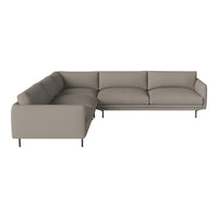 Stylish sectional sofa in light taupe with a sleek, modern design and clean lines. Perfect for any contemporary space.
