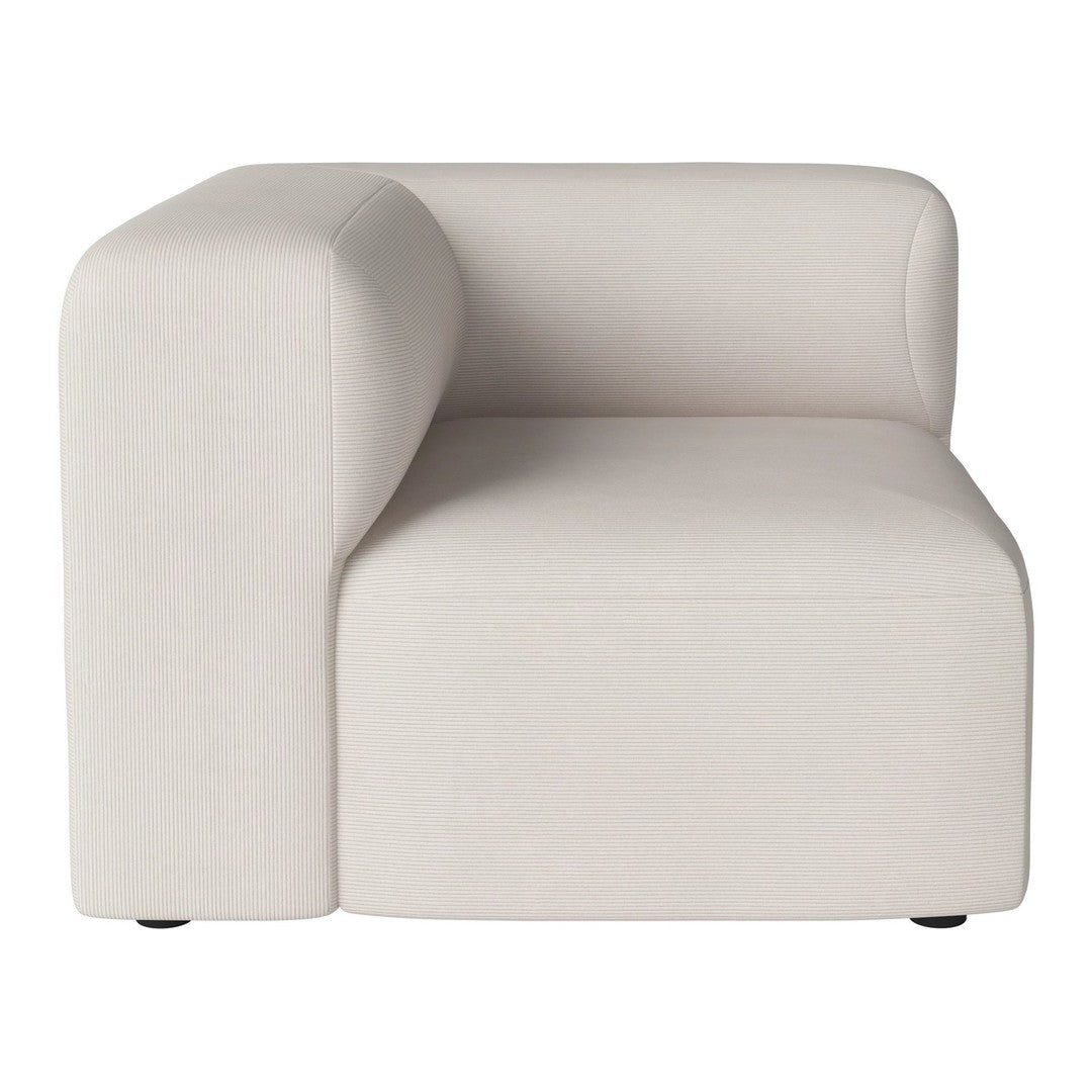 Light beige modular sofa with a smooth, minimalist design and soft, textured fabric. Perfect for modern interiors.