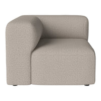Beige textured corner sofa with a minimalist design and soft, rounded edges. Perfect for modern interiors.