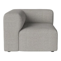 Gray textured corner sofa with a modern, minimalist design and rounded edges. Perfect for contemporary interiors.
