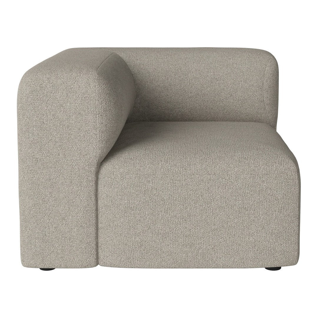 "Light gray modular sofa section with a smooth, minimalist design and soft texture, perfect for modern interiors."