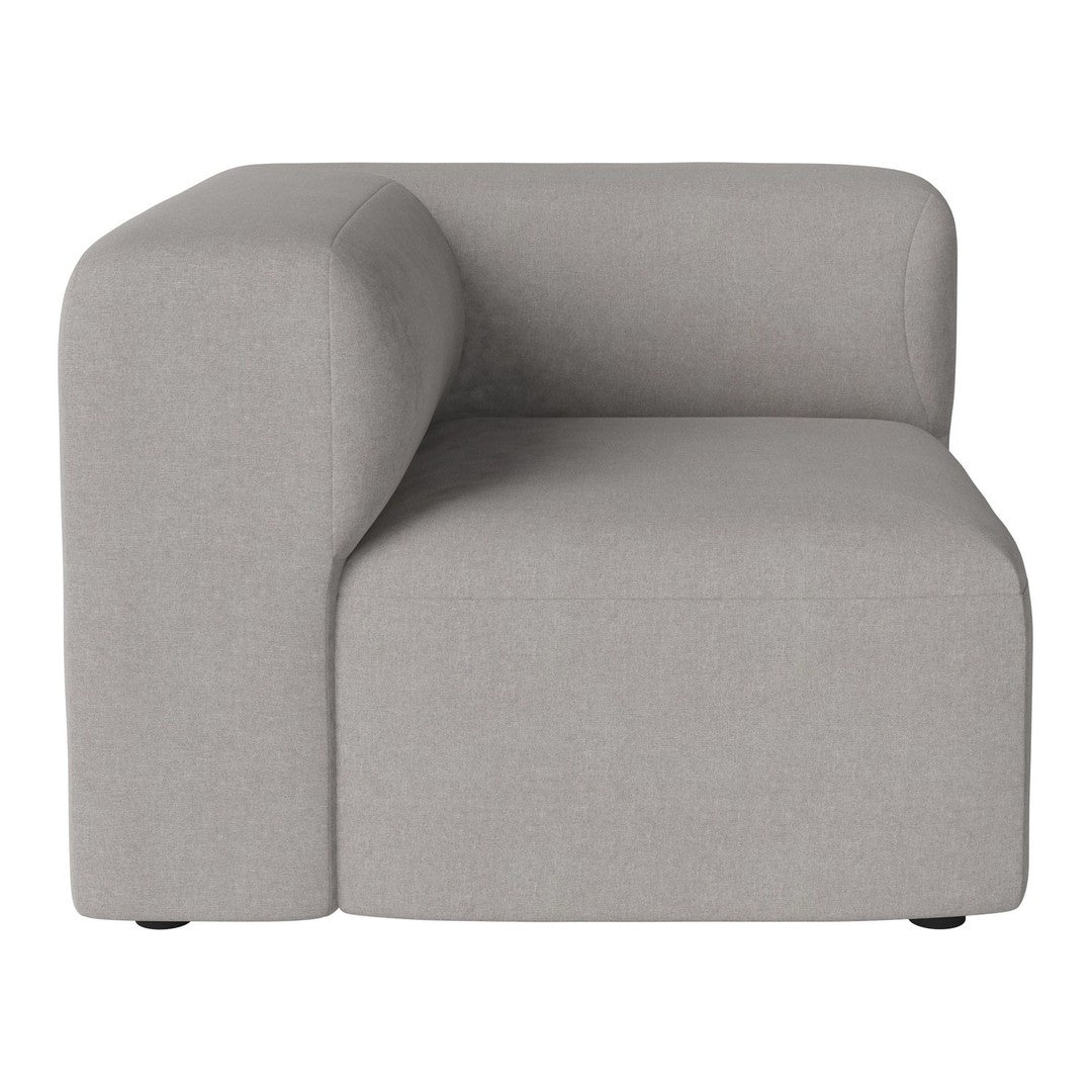 Gray modular sofa with a smooth, solid pattern and contemporary design, perfect for modern interiors.