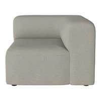 Light gray textured fabric corner chair with a modern, minimalistic design. Perfect for contemporary interiors.