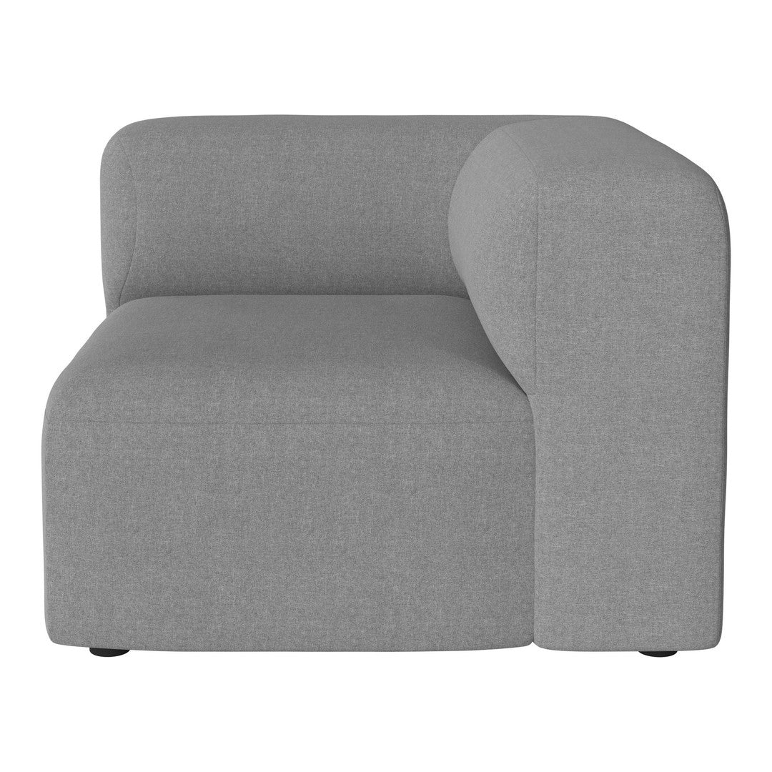 Gray fabric modular sofa element with a sleek, minimalist design and soft, smooth texture. Perfect for modern decor.