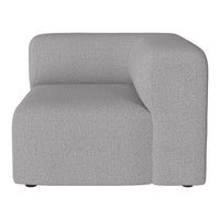 "Contemporary gray upholstered armchair with a textured pattern and modern, curved design."