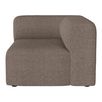 Textured beige corner sofa in a modern, minimalist design, featuring a soft, muted color palette.