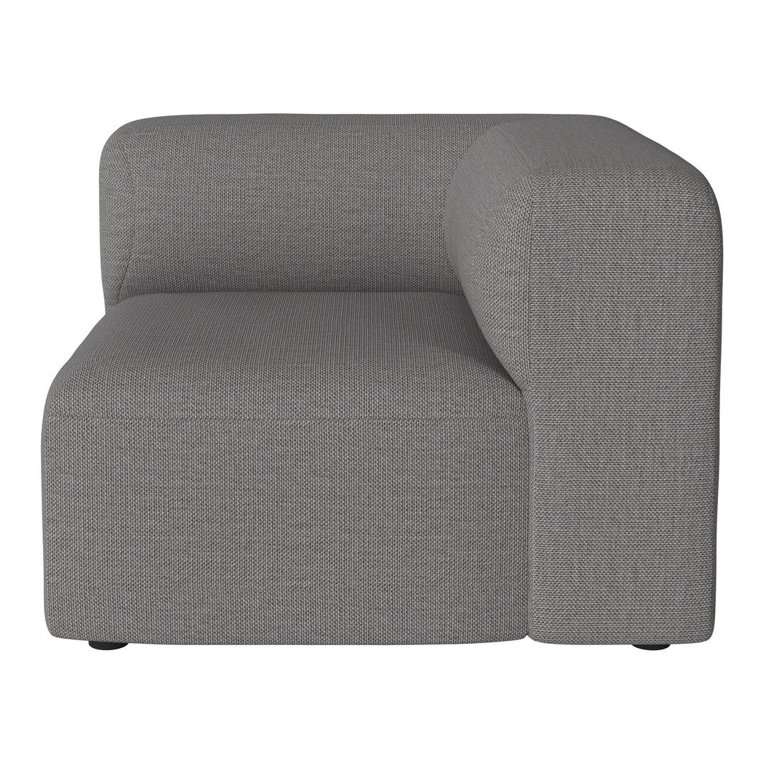Gray textured fabric sofa with a sleek modern design and clean lines. Perfect for contemporary living spaces.
